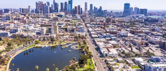 aerial view of southern california